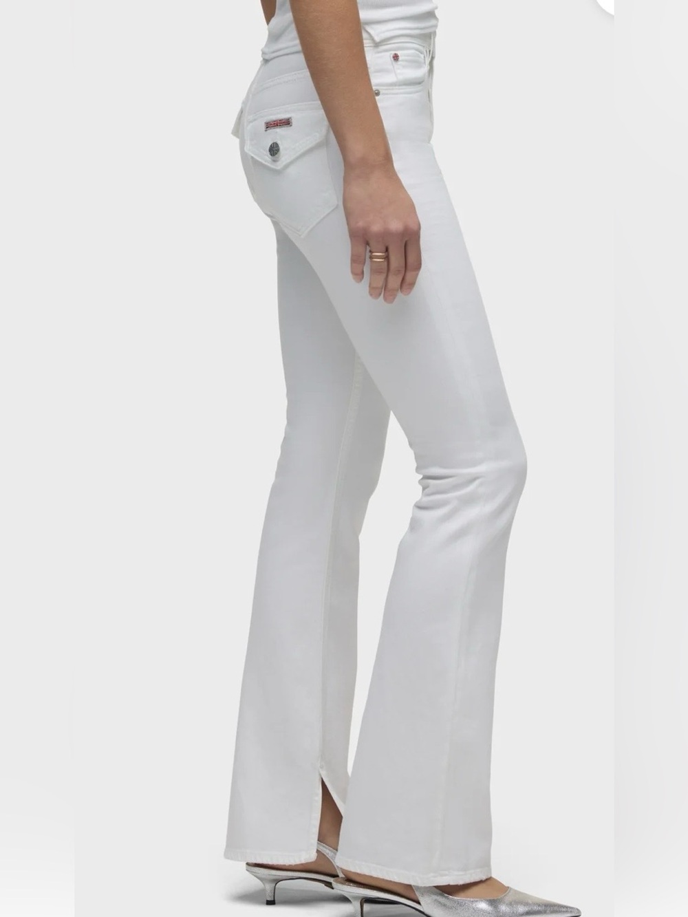NWT Hudson Barbara Flap Pocket High rise White Bootcut Jean Size 28